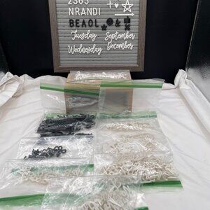 Henro Grey Felt Message Board Black & White Letters Symbols Words Letter 10X10